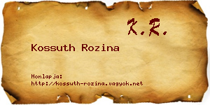 Kossuth Rozina névjegykártya